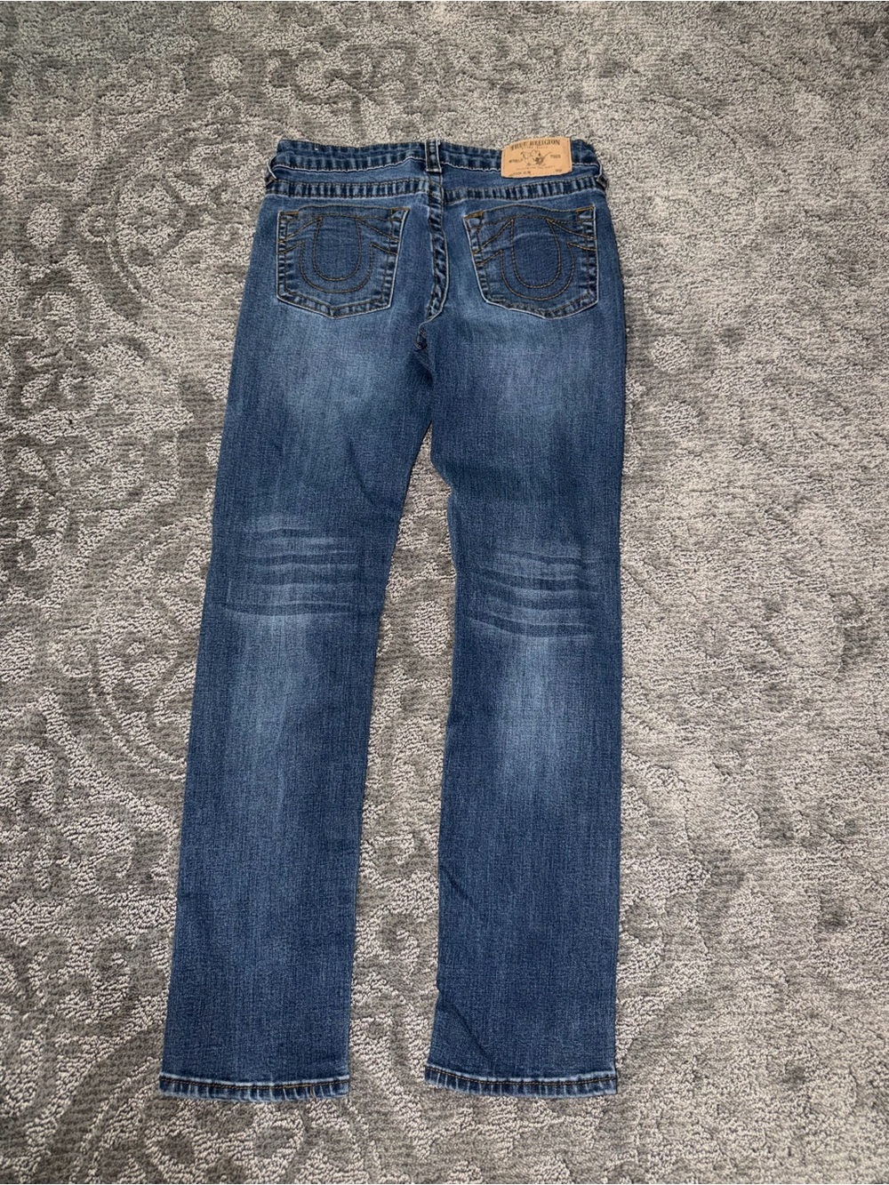 Girl’s True Religion Dark Blue Distressed Jeans - Picture 2 of 2